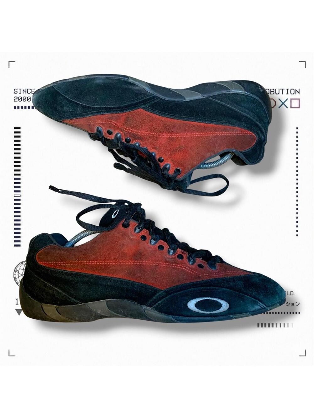Vintage Oakley 1320 Race Low Shoes Black Red Size 11 US Mens
